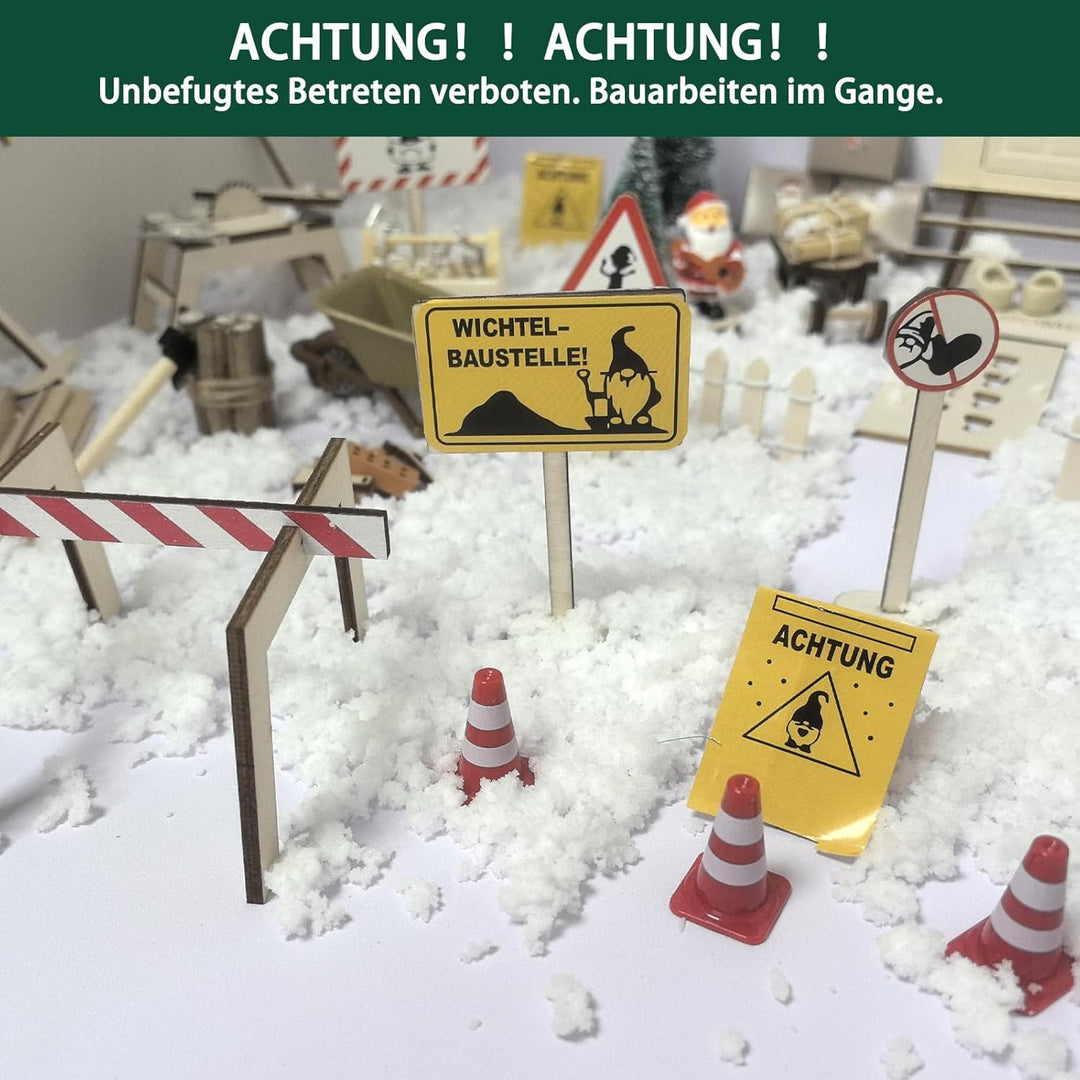 XSYKJGS Wichteltür Set, 86 Stück Wichtel Zubehör Baustelle Set, Wichteltür Zubehör Weihnachten Kompl