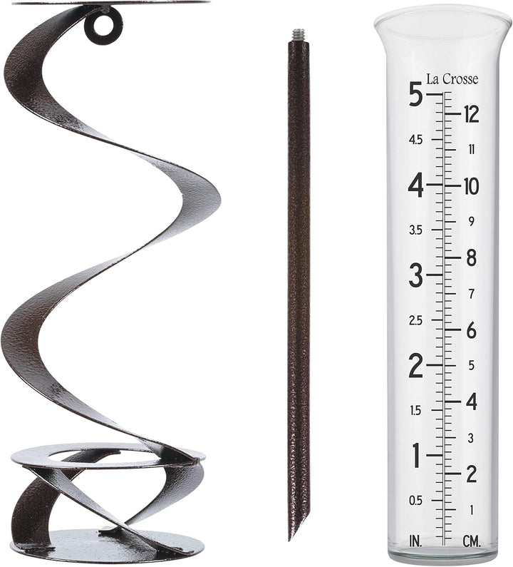 La Crosse 704-56357-INT Regenmesser Helix Spirale, Metall, gehämmert, Geh&amp;