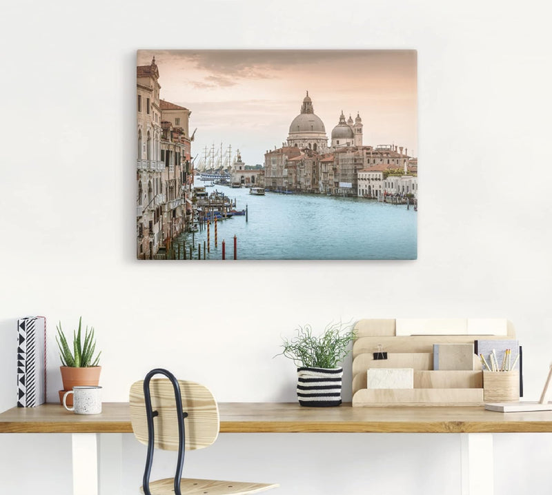 ARTland Leinwandbilder Wandbild Bild auf Leinwand 40 x 30 cm Wanddeko Italien Venedig Canal Grande G