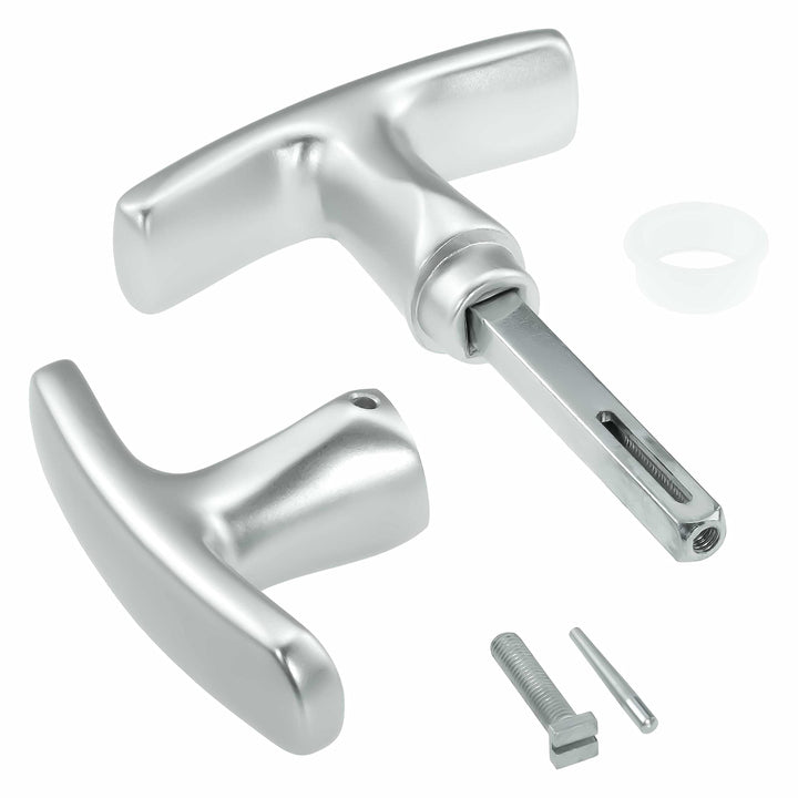 Garagentorgriff mit Innengriff, Alu F1, ergonomisch, 8x60 mm Set, 8x60 mm Set