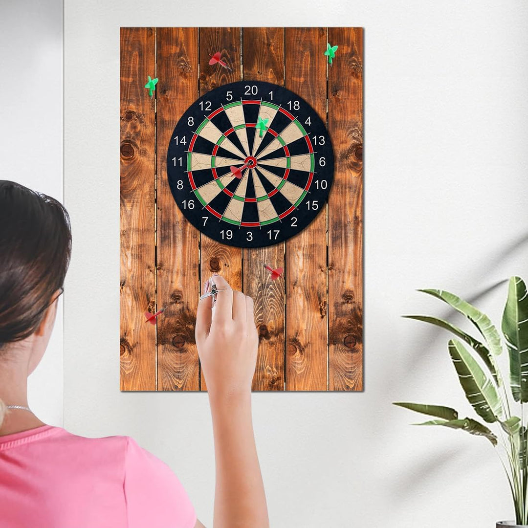RANJIMA Holzmaserung Dartscheibe Wandschutz, Filz Dartboard-Wandschutz für Dartscheiben Selbstkleben