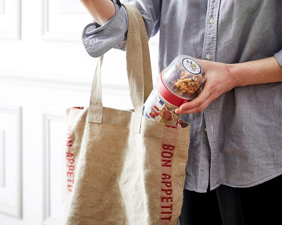 Lock & Lock Two-Way Müsli-to-go-Becher aus Kunststoff – 3er Vorratsdosen Set – Kleine Lunchbox mit S