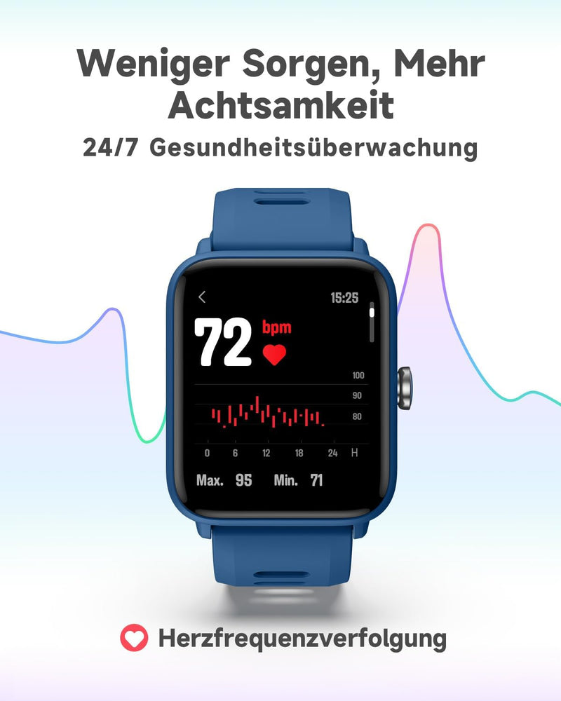 BIGGERFIVE Smartwatch Kinder, Fitness Tracker Uhr Digitale Fitnessuhr mit Schrittzähler, 24/7 Puls,