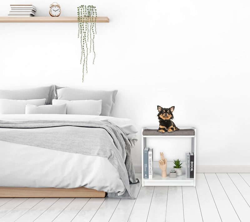 Relaxdays Beistelltisch mit Haustierbett, Katzen & kleine Hunde, HxBxT: 54,5 x 50 x 54 cm, Tierbett