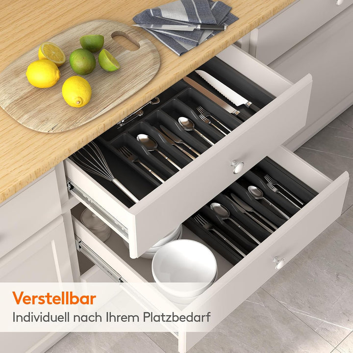 Lifewit Besteckhalter, erweiterbarer Utensilienhalter für Schublade, Verstellbarer Besteckkasten, ko