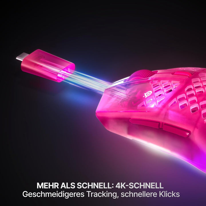SteelSeries Aerox 3 Wireless Gen 2 – Ultraleichte 68-g-Gaming-Maus, 4K-Polling, 26K-DPI-Optiksensor,
