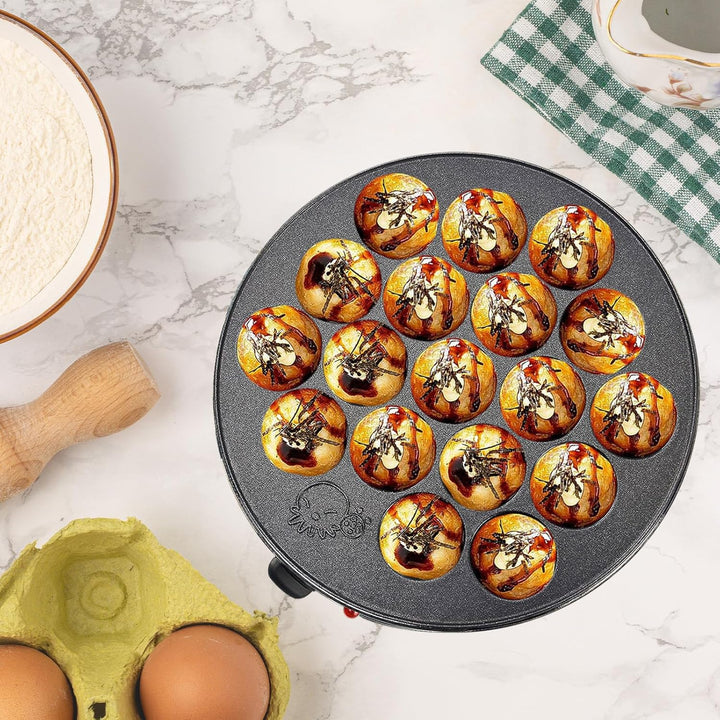 Elektrischer Takoyaki Maker, 750W 18 Löcher Takoyaki Maschine Mini Octopus Ball Making Tool Backform