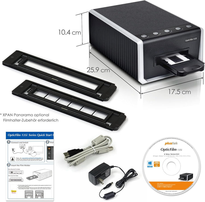 Plustek OpticFilm 135i - Automatischer Film- und Diascanner, Stapelkonvertierung von 35-mm-Dias und