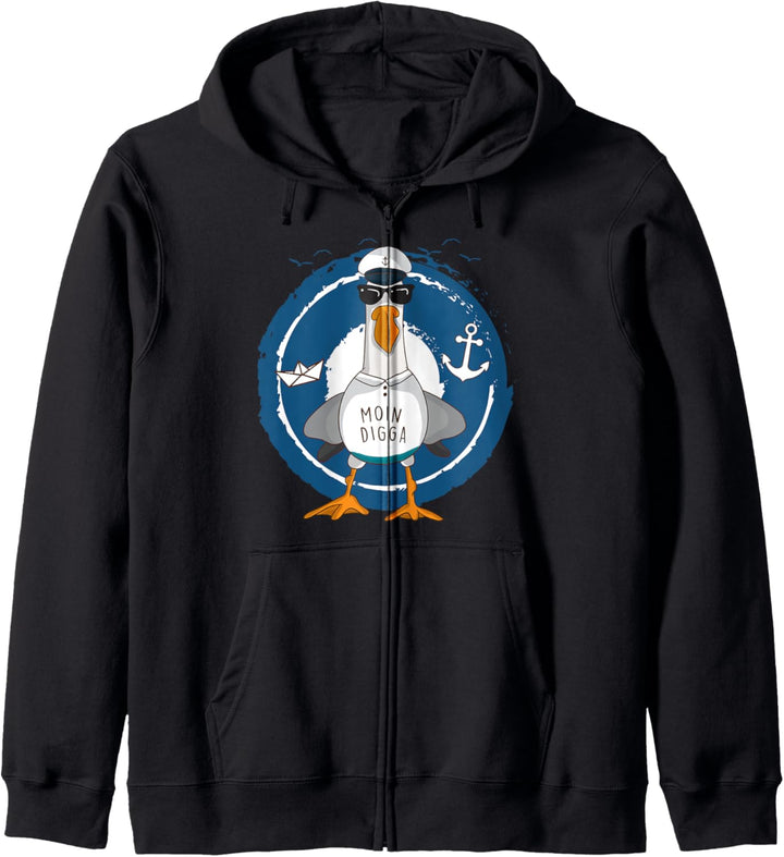 Moin Digga Plattdeutsch Norden Ostsee Norddeutscher Möwe Kapuzenjacke