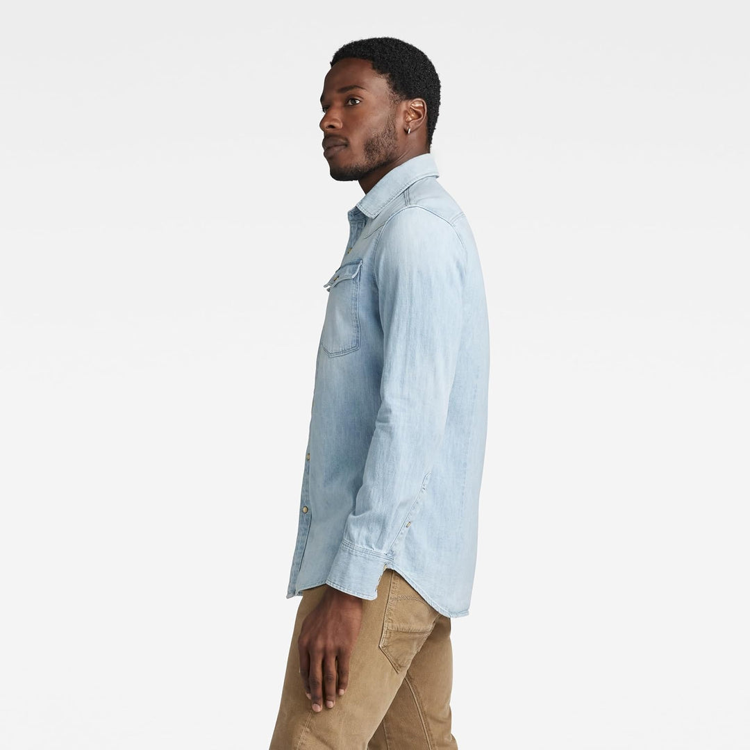 G-Star Herren Marine Slim Long Sleeve Shirt XXS Blau (Lt Aged D12697-d013-424), XXS Blau (Lt Aged D1