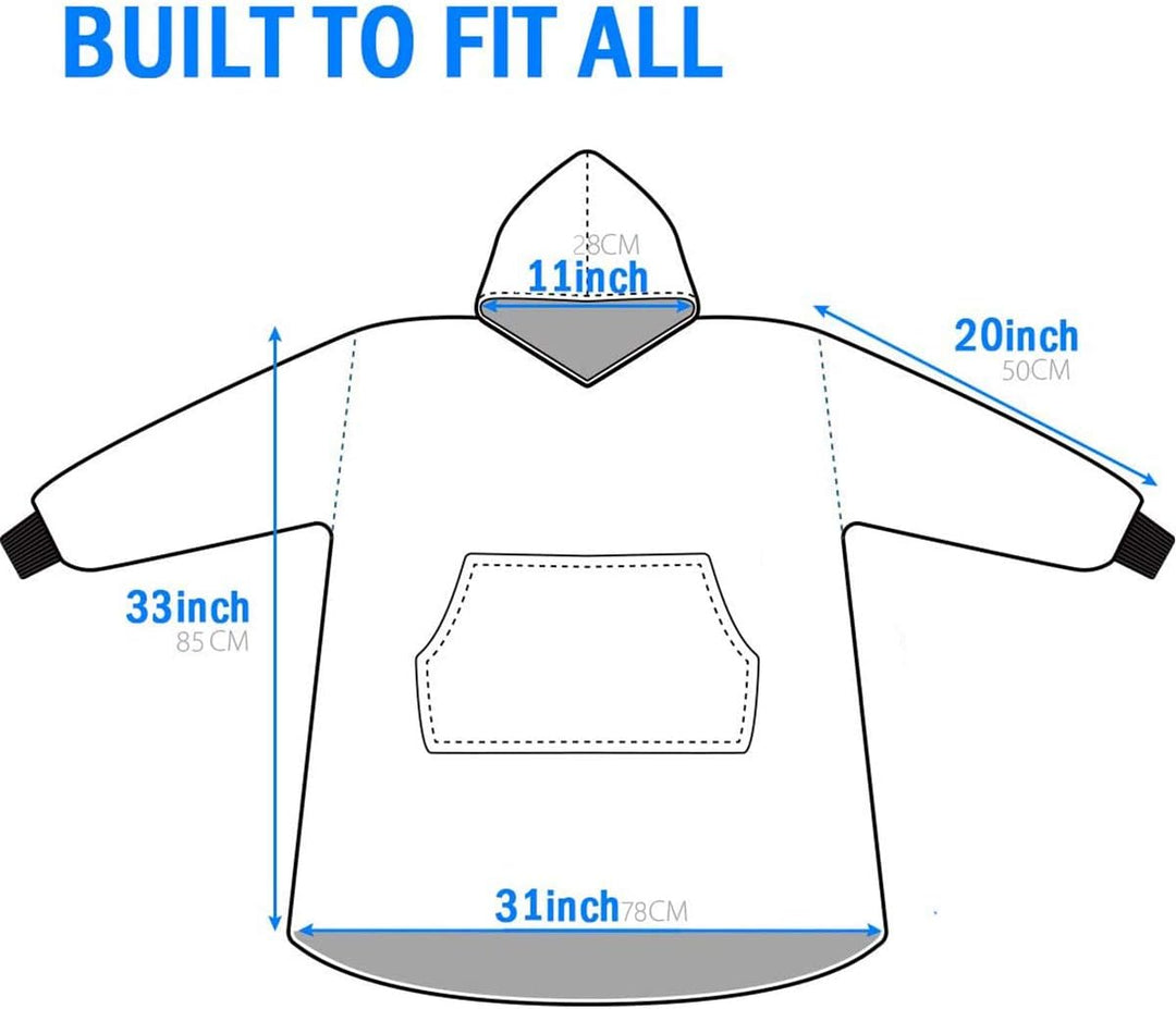 Oversized Hoodie Decke, Wearable Blanket Sweatshirt, Ultra Soft Sherpa Fleece Bequemer Kuschel Hoodi