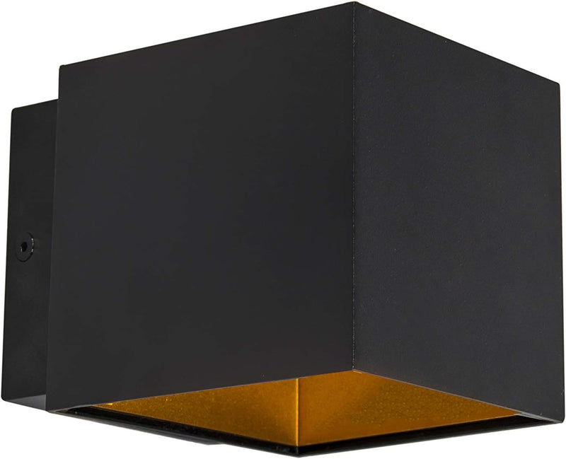 Qazqa - Modern Design Wandleuchte schwarz I Gold I Messing inkl. LED - Caja I Wohnzimmer I Schlafzim