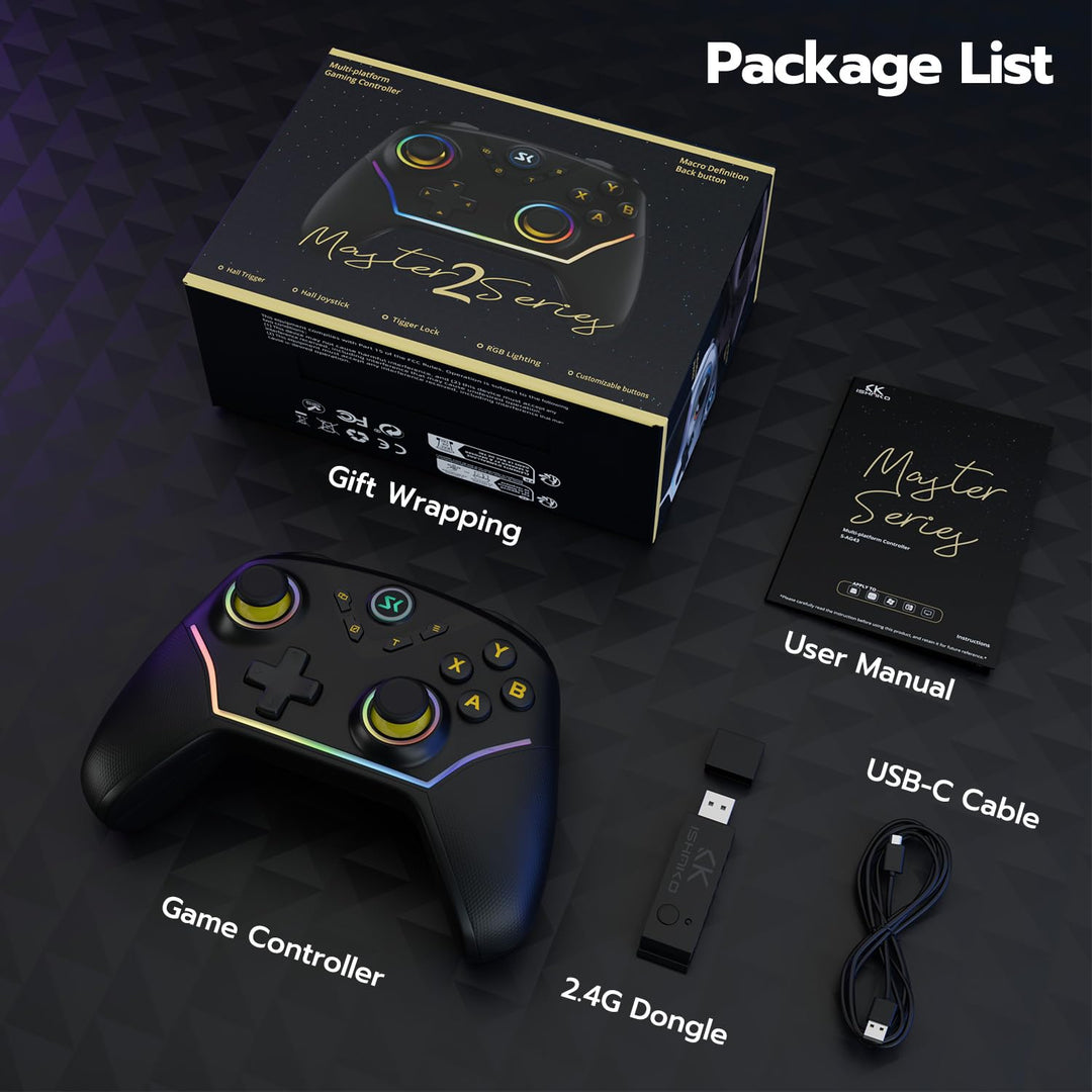 CHENGDAO 2,4G kabelloser Controller für PC/Windows/Switch/OLED/Lite/Android, Gamepad mit Hall-Effekt