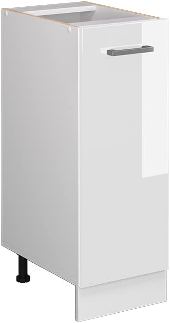 Vicco Apothekerschrank R-Line, Weiss Hochglanz/Weiss, 30 cm ohne Arbeitsplatte Weiss Hochglanz Apoth