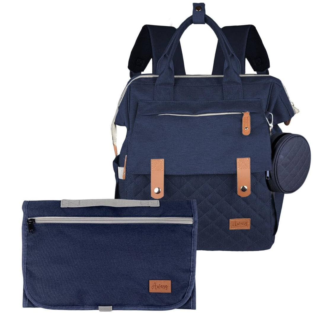 Wickelrucksack inkl. Wickeltunterlage, Wickeltasche gross viel Stauraum, Baby Rucksack für unterwegs