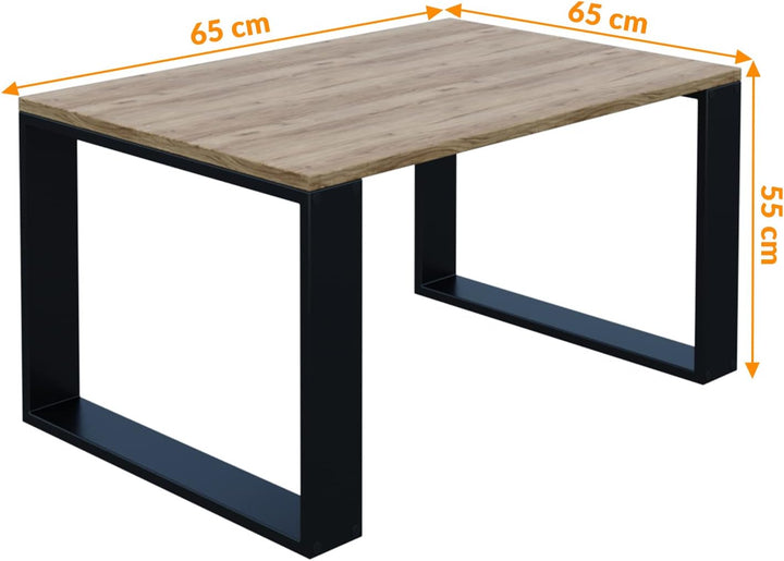 AKKE Couchtisch Wohnzimmertisch Beistelltisch Tisch Für Wohnzimmer Ancient Oak 65 x 65 x 55 L:65cm x