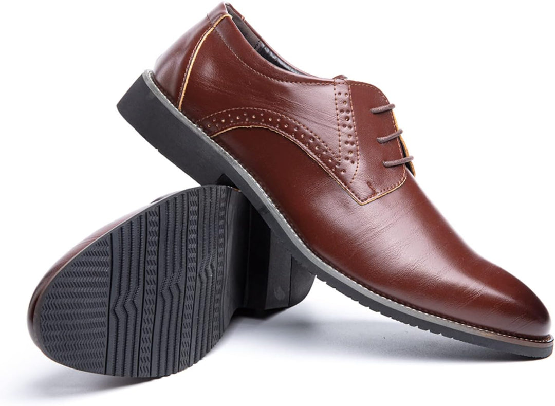 Anzugschuhe Herren Oxford Derby Schuhe Brogues Lederschuhe Hochzeitsschuhe Schnürhalbschuhe Klassisc
