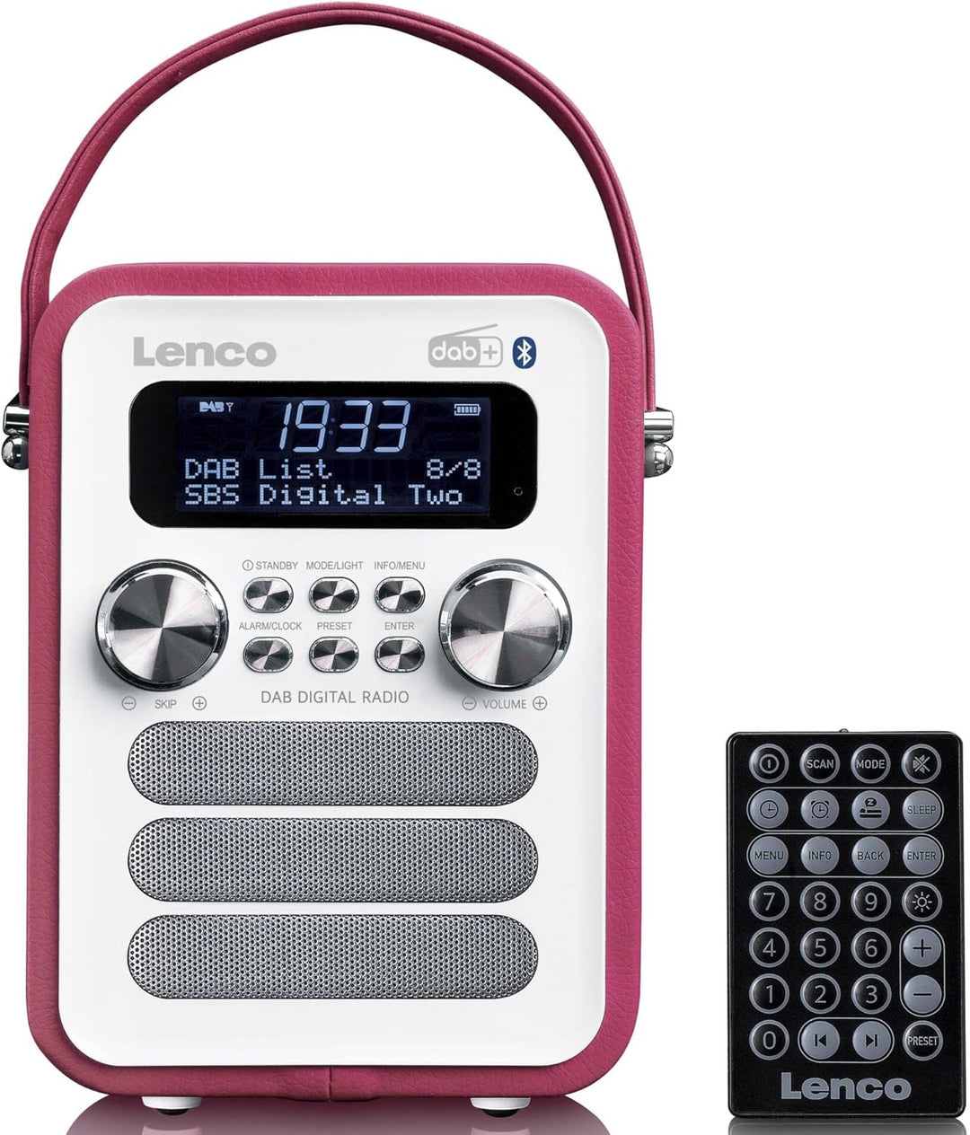 Lenco PDR-051 Tragbares DAB+ Retro Radio - PLL FM Radio mit Bluetooth - Integrierter Akku - 1800mAh
