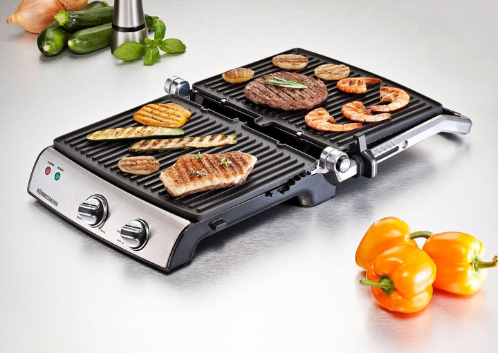 ROMMELSBACHER Kontaktgrill KG 2020 - variable Anwendungsmöglichkeiten, stufenlos regelbar, 5-fache H