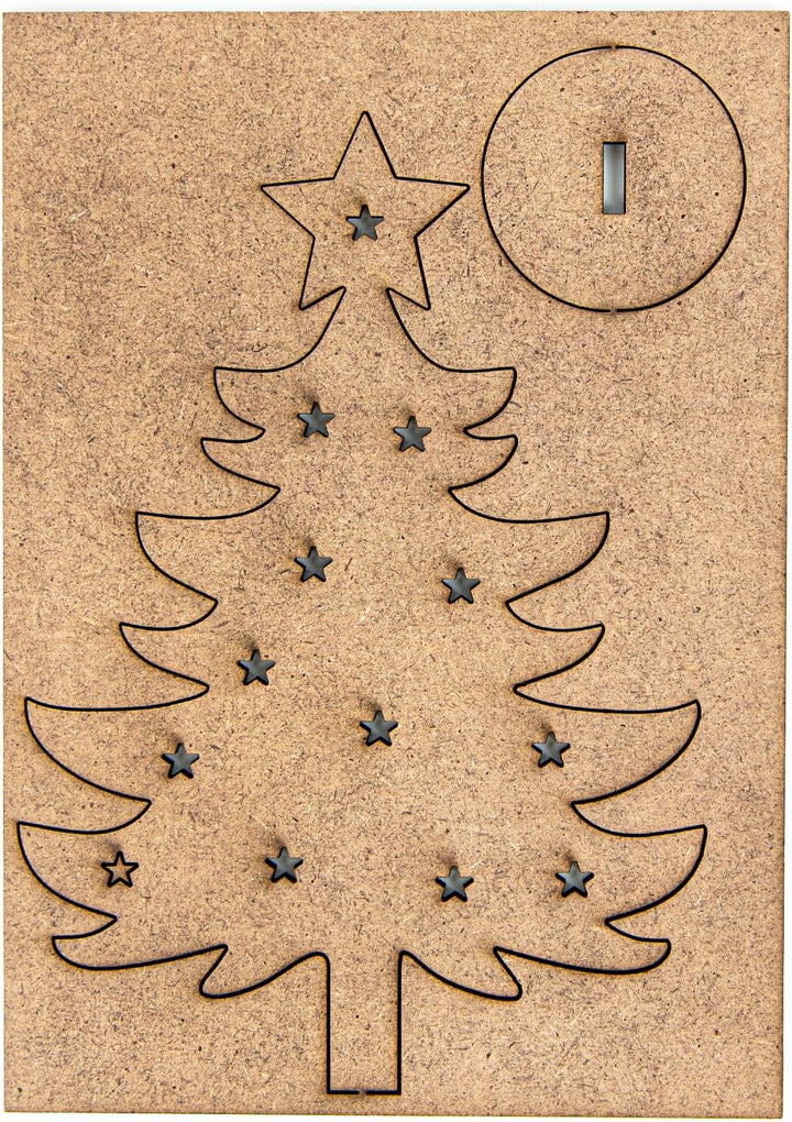 Logbuch-Verlag 10 Weihnachtskarten DIN A6 inkl. Kuverts + Weihnachtsbaum Miniatur aus Holz - Geschen