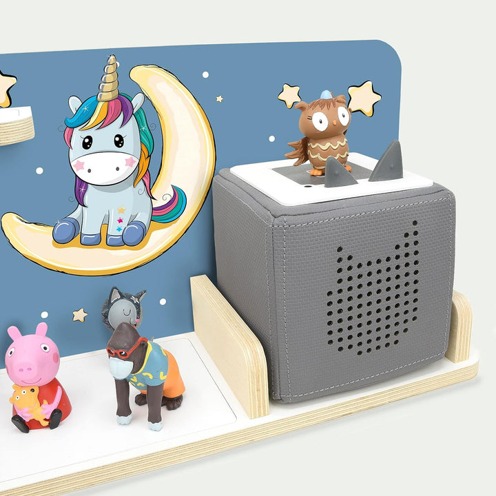 stadtecken® Kinder Regal für Musikbox I Motiv Pony Cool, klein I Geeignet für die Toniebox und ca. 2