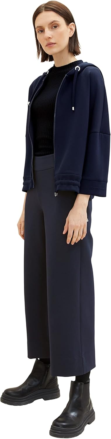 TOM TAILOR Damen Sweatjacke mit Kapuze XL 10668 - Sky Captain Blue, XL 10668 - Sky Captain Blue