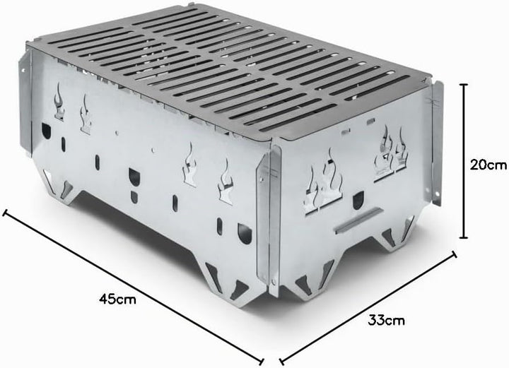 Hubo Zerlegbarer Tragbarer Grill – Kompakter Outdoor Campinggrill mit Spiesshalterungen &amp; Tragetasch