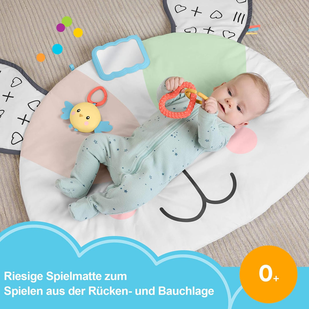 Fisher-Price Baby-Spielzeug zum Spielen in der Bauchlage, Riesen-Hündchen-Spielmatte mit Aktivitäten