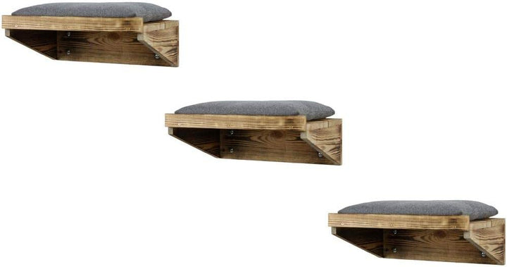 Lycce Wandliege Flame Holz geflammt 3er Set, 3er Set