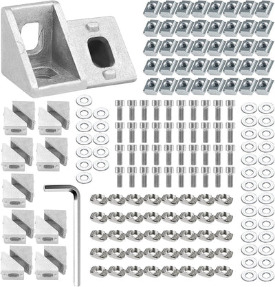 20 Stück Aluprofil 20x20,Winkelverbinder,Aluprofil,Aluwinkel Befestigungsmaterial für Befestigung vo