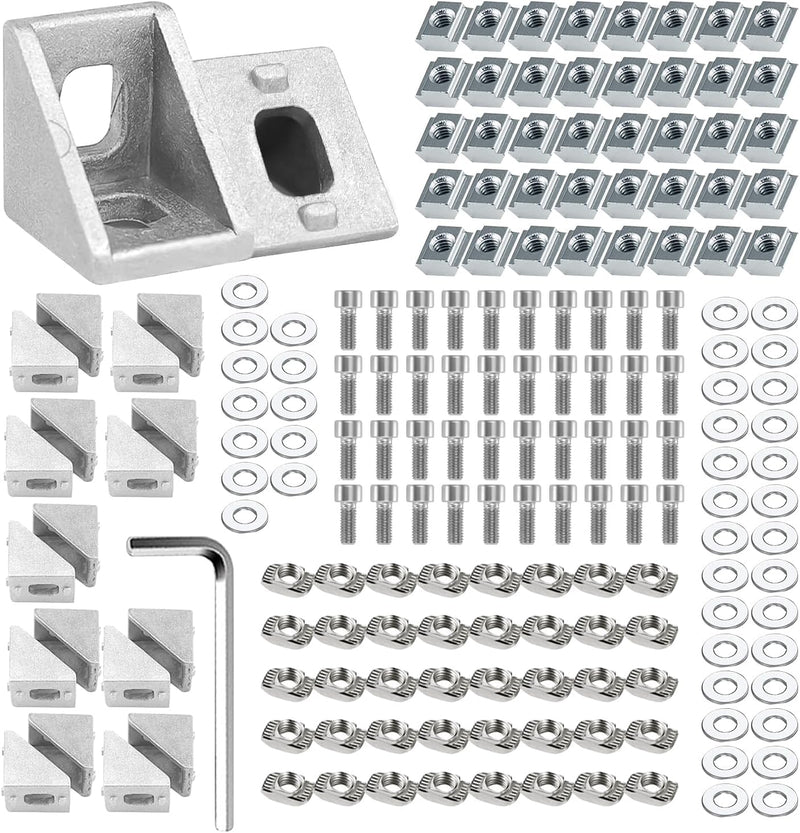 20 Stück Aluprofil 20x20,Winkelverbinder,Aluprofil,Aluwinkel Befestigungsmaterial für Befestigung vo