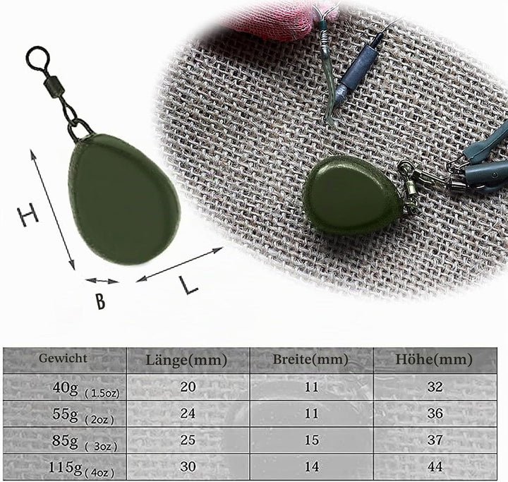 Croch Karpfen Zubehöre Set 10 Stück 4 Verschiedene Grösse mit Wirbel zum karpfenangeln