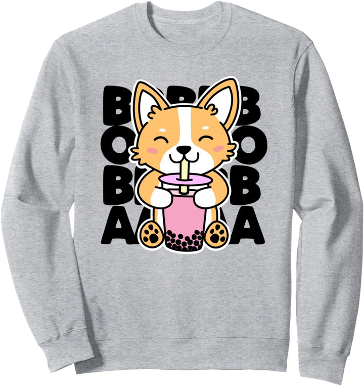 süsser Hund trinkt Tee Sweatshirt