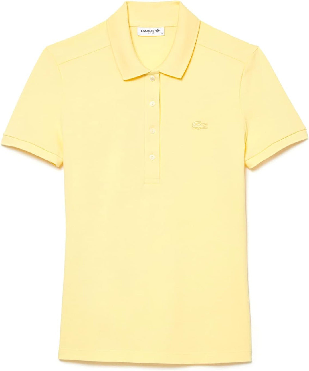 Lacoste Damen PF5462 Hemd mit Kragen, Rippstrick, Jaune, 38