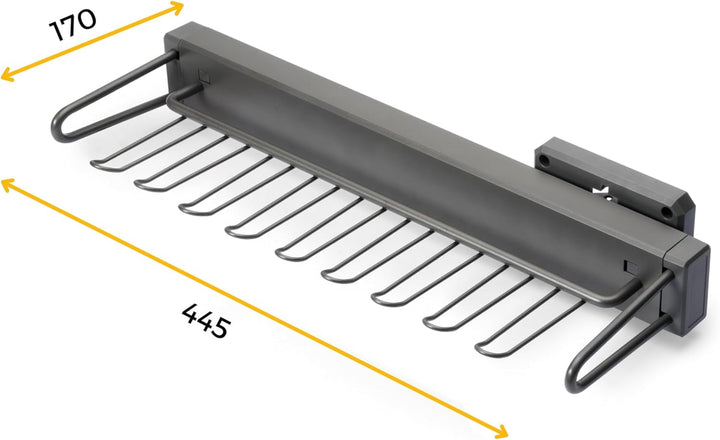 Emuca - Krawattenhalter seitlich ausziehbar Quartz, Kunststoff und Aluminium, Titanium Ausziehbarer