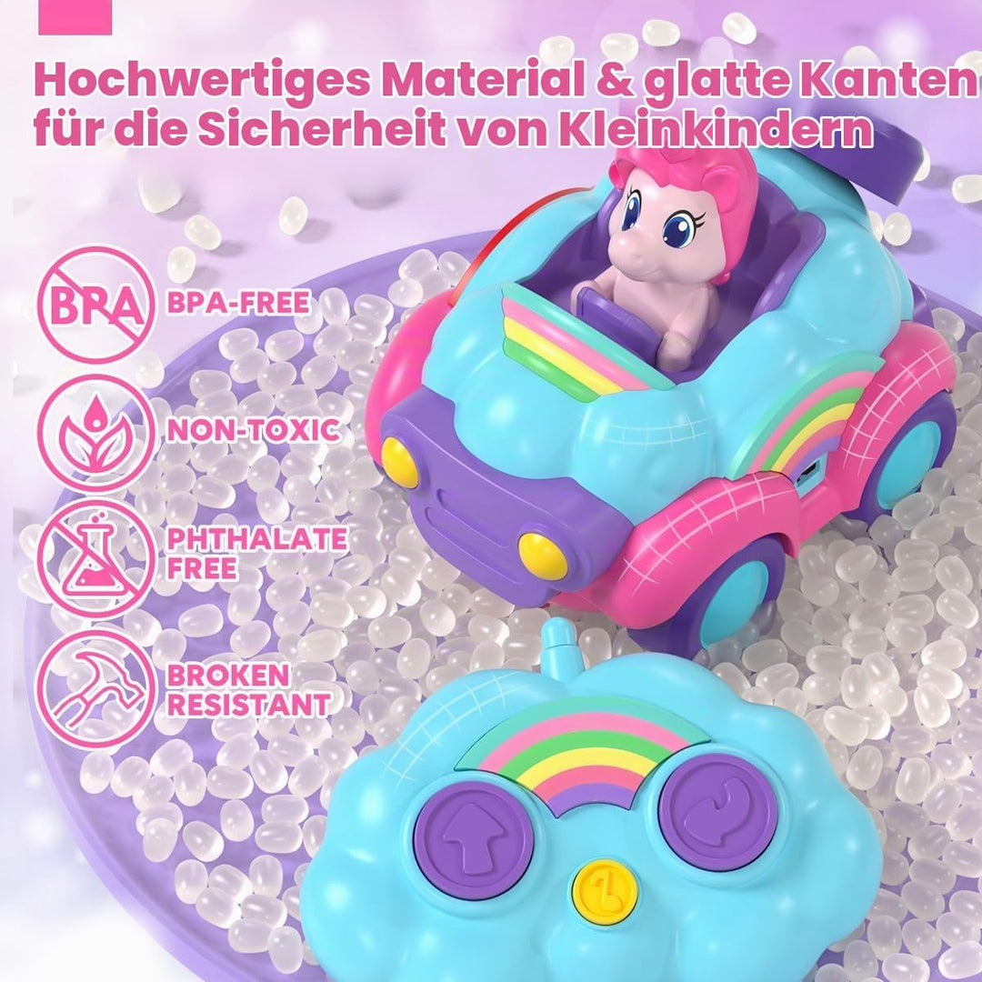 Lehoo Castle Ferngesteuertes Auto Mädchen, Einhorn Spielzeug mit Lichtern und Musik, Spielzeug ab 3