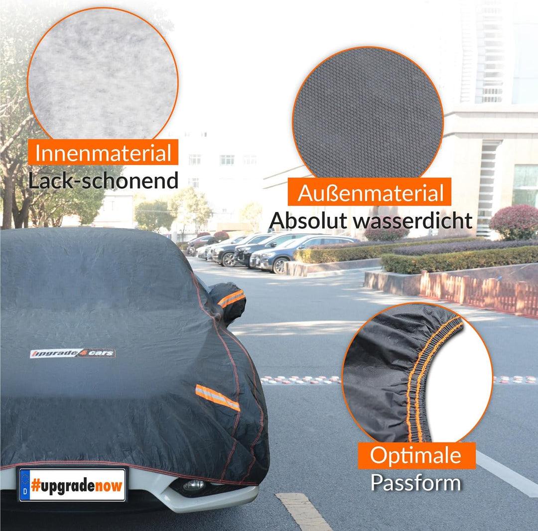 Upgrade4cars Autoabdeckung Outdoor Vollgarage atmungsaktiv &amp; wasserdicht | Auto Abdeckplane Komplett