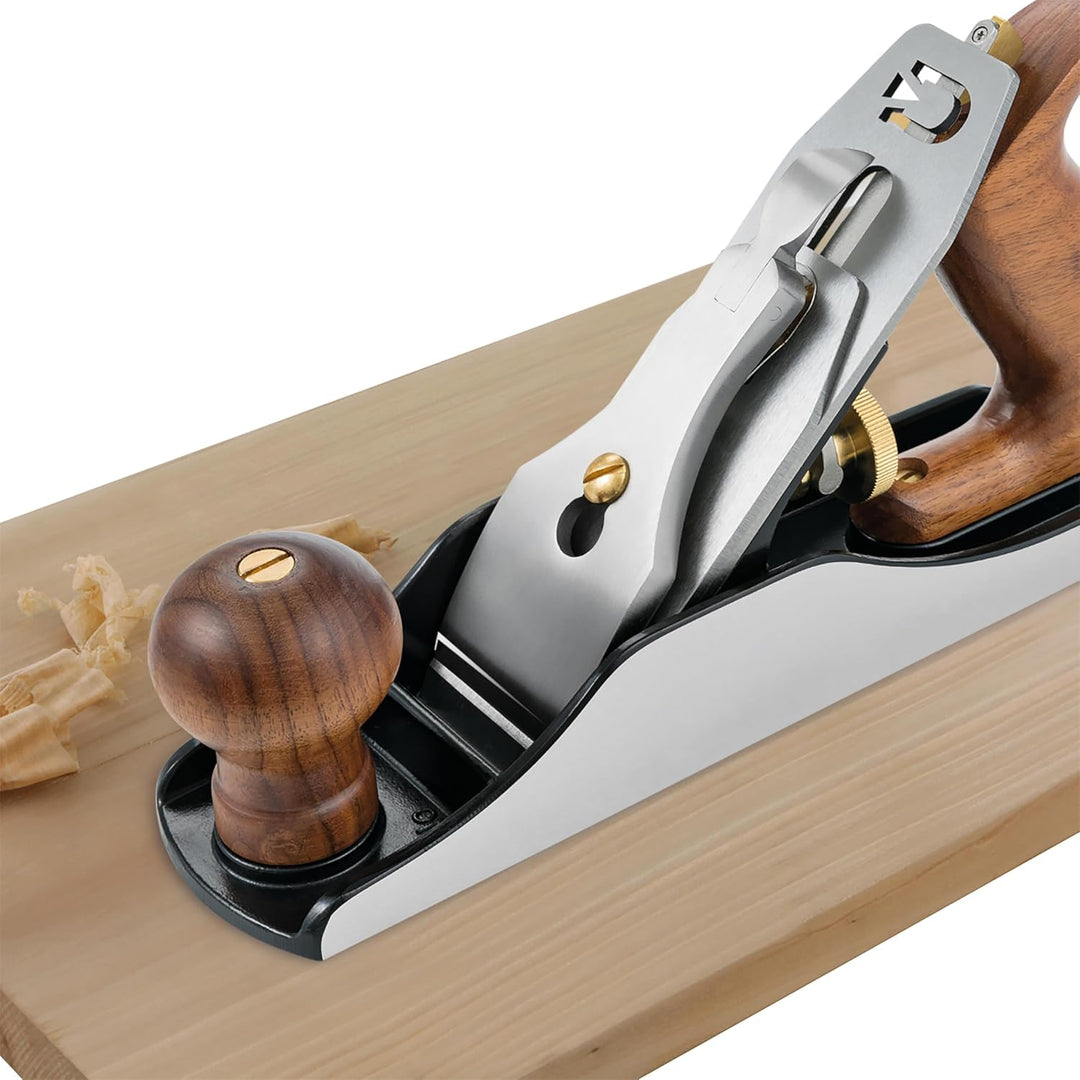 DICTUM® Hobel Nr. 4 | SK4 Eisen Schlichthobel | Holzhobel Handhobel mit 45°-Schnittwinkel | 50 mm Kl