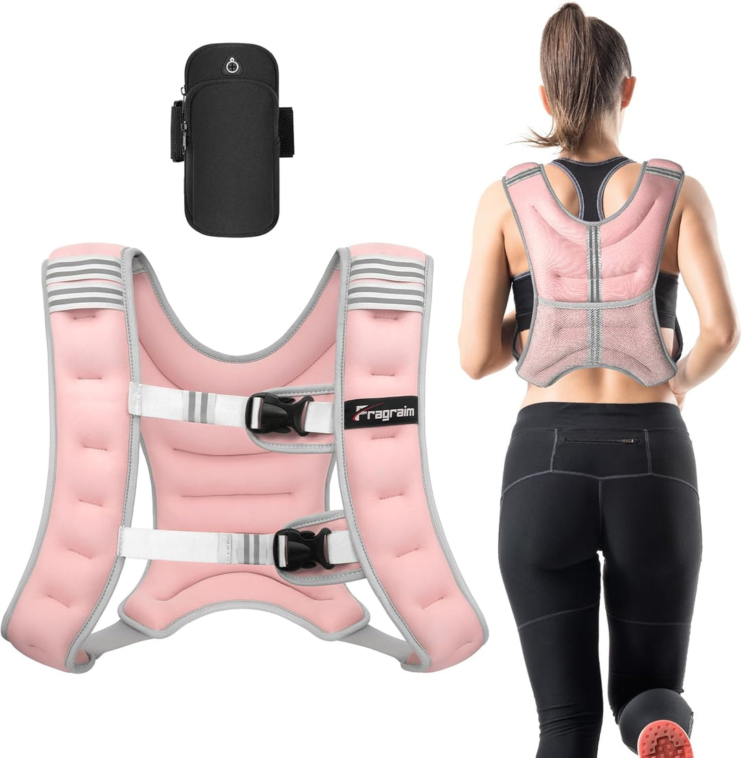 Fragraim Gewichtsweste, 6 kg/8 kg/10 kg/12 kg/16 kg Gewichtsweste für Frauen Herren mit reflektieren