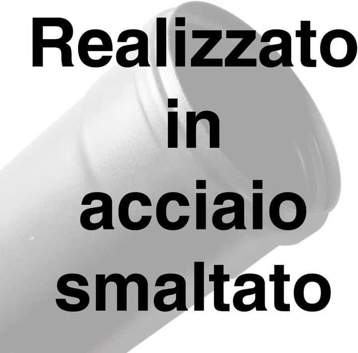 Rohrset Pelletkamin dn 80 schwarz Stahlrohr emailliert 600 CE Made in Italy ASP porzellan beschichte