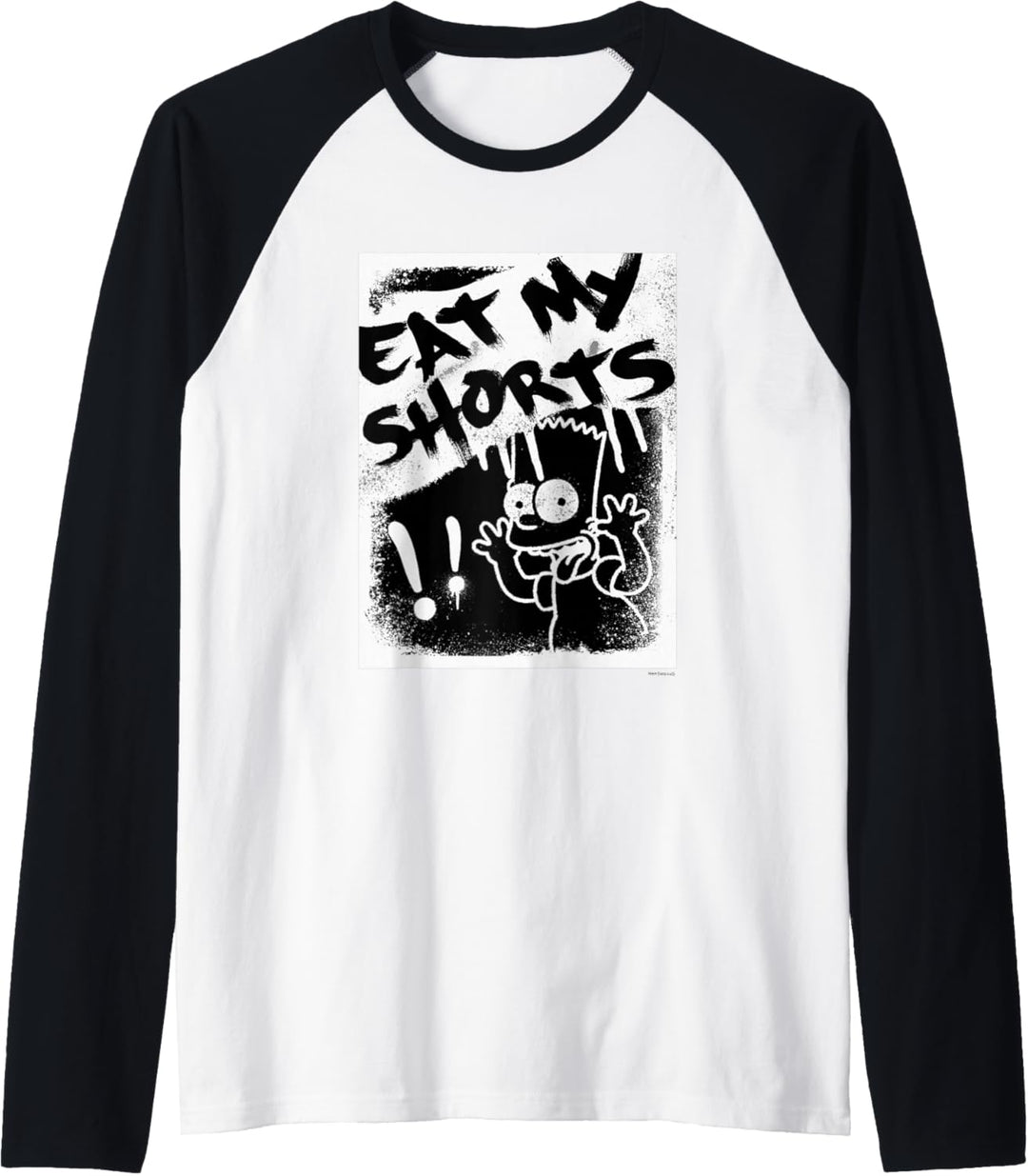 The Simpsons Bart Simpson Eat My Shorts Spray-Paint Graffiti Raglan
