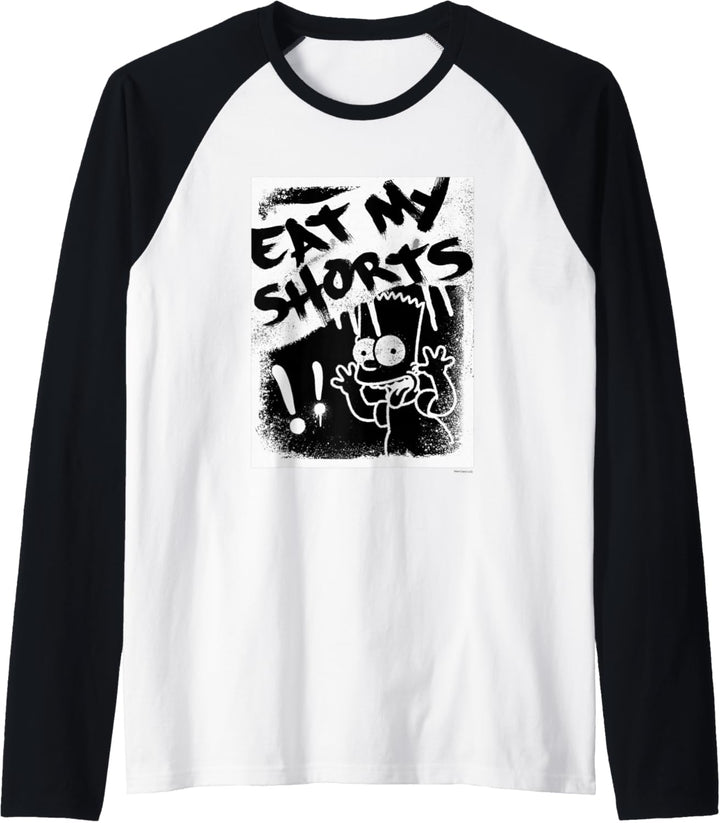 The Simpsons Bart Simpson Eat My Shorts Spray-Paint Graffiti Raglan