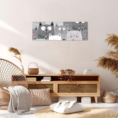 Panorama Bilder auf Leinwand Kittys Tiere Illustration Leinwandbild 90x30cm Wandbilder Dekoration Wo