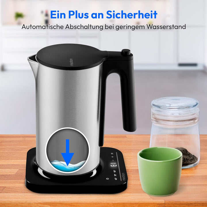 MEDION LIFE Digitaler Wasserkocher MD12106, 2.200 Watt Leistung, 1,5 Liter Kapazität, LED-Display, L