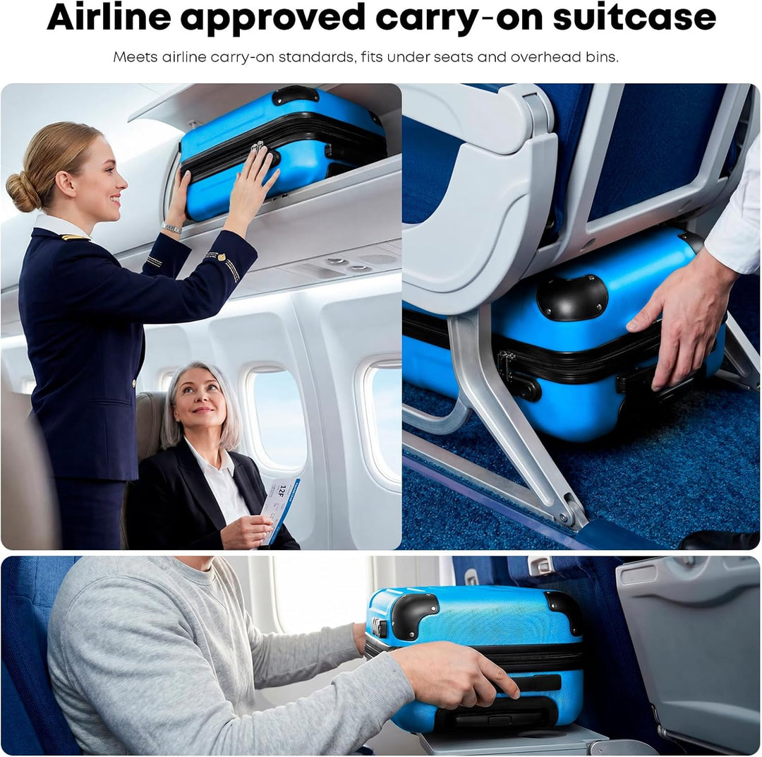 Kabinenkoffer mit abnehmbaren Rädern, S Koffer Suitcase Blau, Trolley Reisekoffer, Rollkoffer Handge