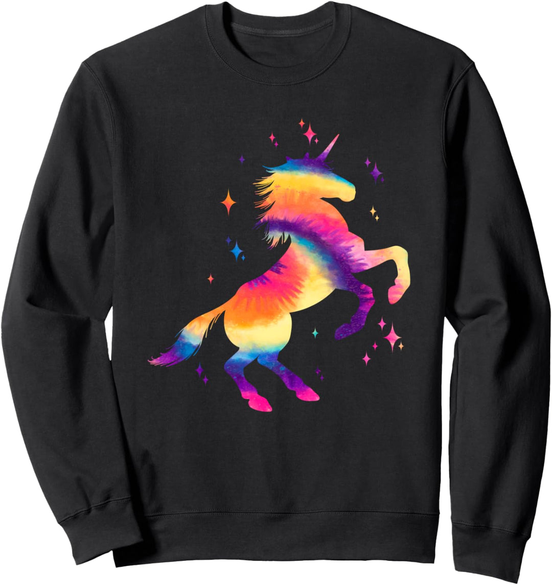 Einhorn Tie Dye Regenbogen Hippie Kostüm Hippie Sweatshirt