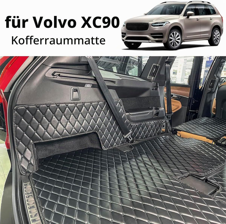 Kofferraumwanne kompatibel mit Volvo XC90 2016–2024 (7-Sitzer) Kofferraummatte Kofferraumabdeckung