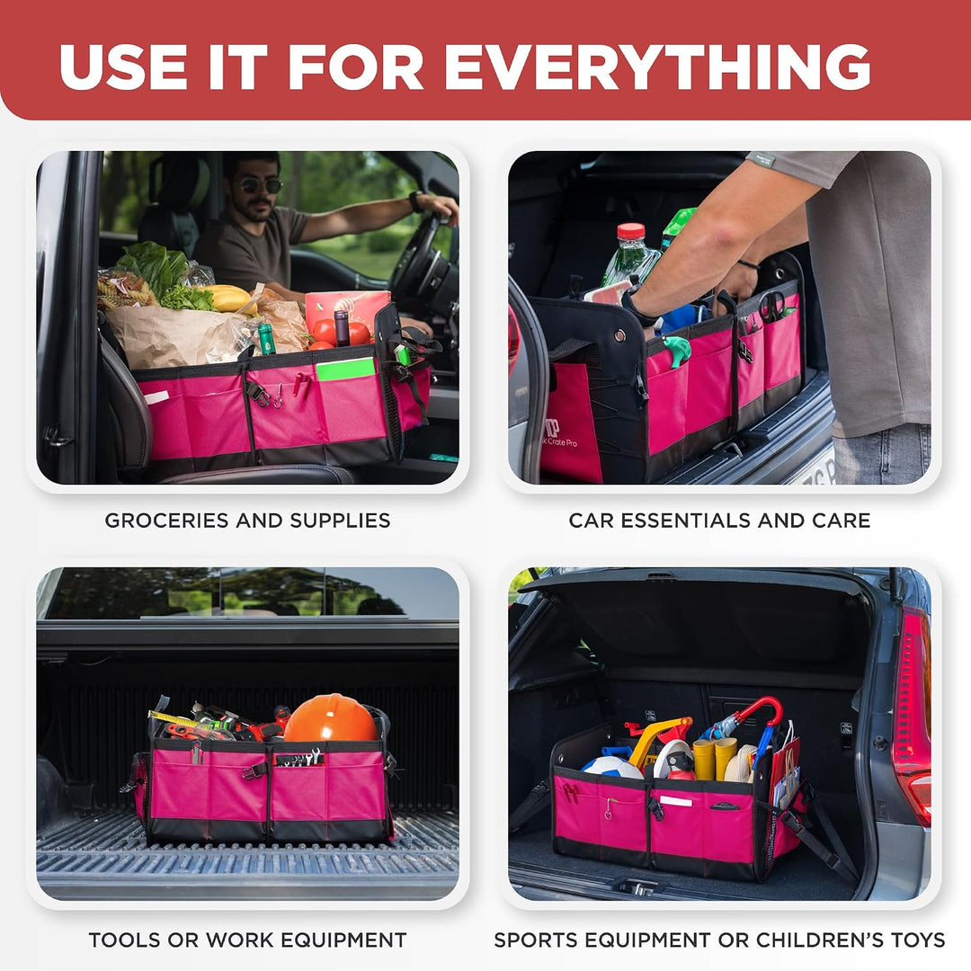 TrunkCratePro Multi Compartments zusammenklappbarer beweglicher Trunk Organizer für Auto, Geländewag