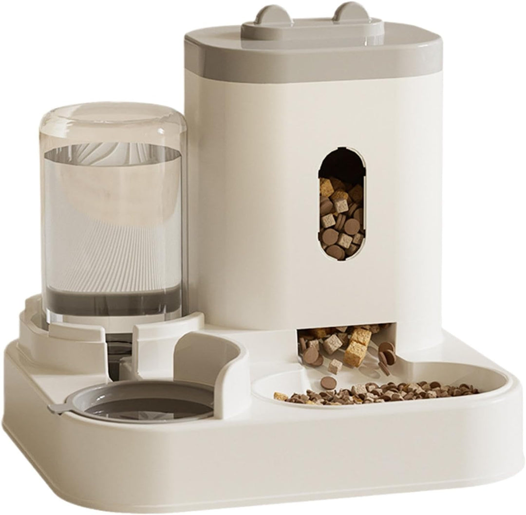 Futterautomat Katze, Tragbarer Katzenfutter Automat Mit 2300 Ml Und Wasserspender Mit 1000 Ml, Leich