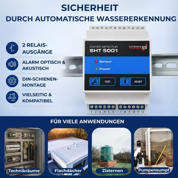Schabus Wassermelder Hutschiene SHT 5001, Grau